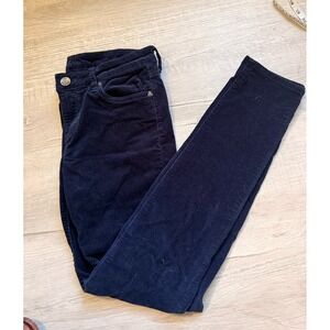 Kut‎ from the kloth Diana Corduroy navy blue womens Relaxed Fit Skinny 8 pants